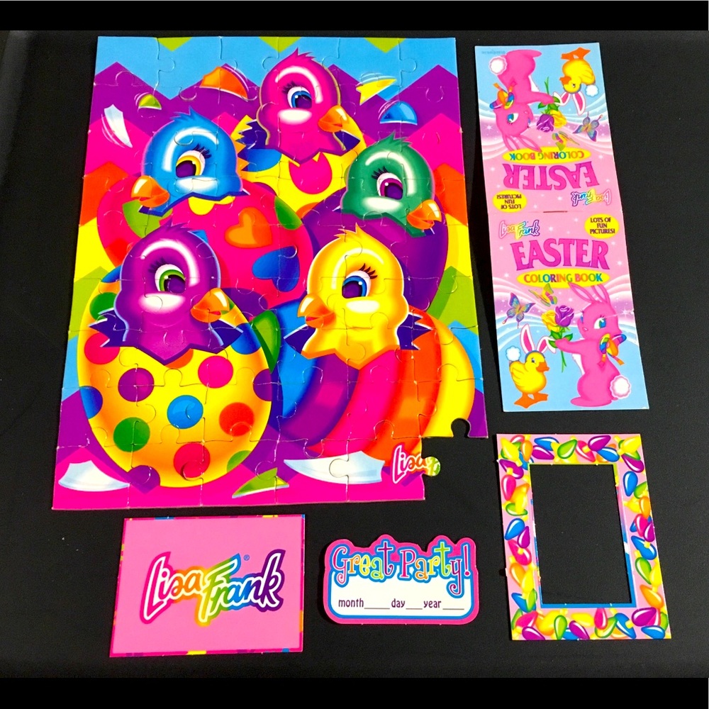 LISA FRANK 90's The Fantastic World Easter Baby Chick Puzzle & Frame